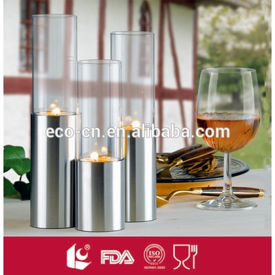 High quality bulk wholesale 3pcs frosted candle holder glass